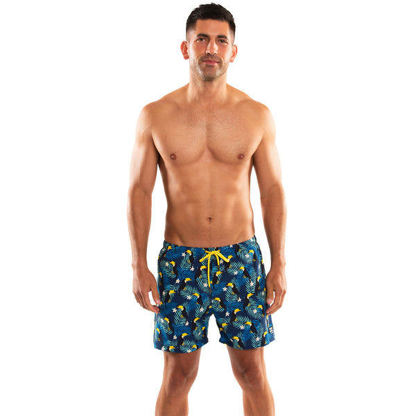 Compression Lined 5" Swim Trunks - Toucan Time