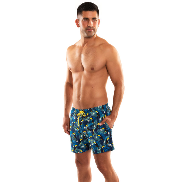 Compression Lined 5" Swim Trunks - Toucan Time