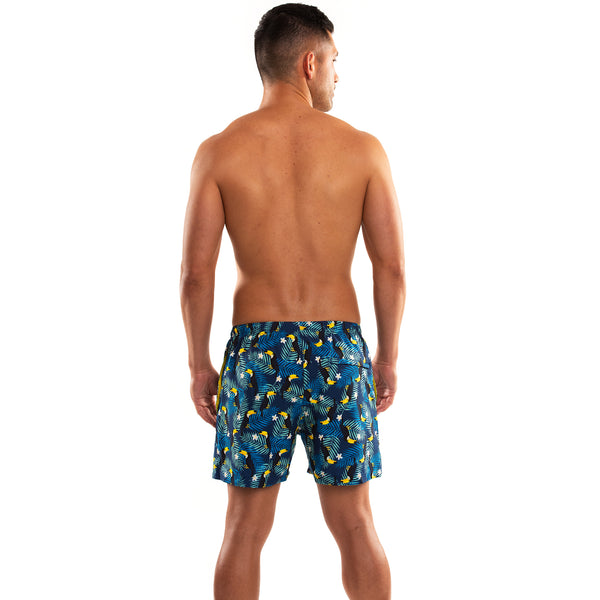 Compression Lined 5" Swim Trunks - Toucan Time