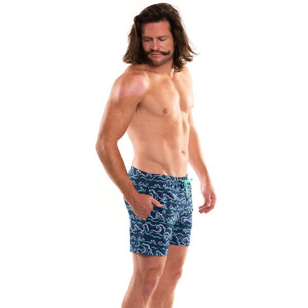 Compression Lined 5" Swim Trunks - Tsunami