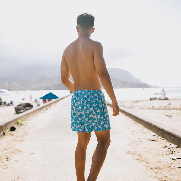 Compression Lined 5" Swim Trunks - Peach Pit