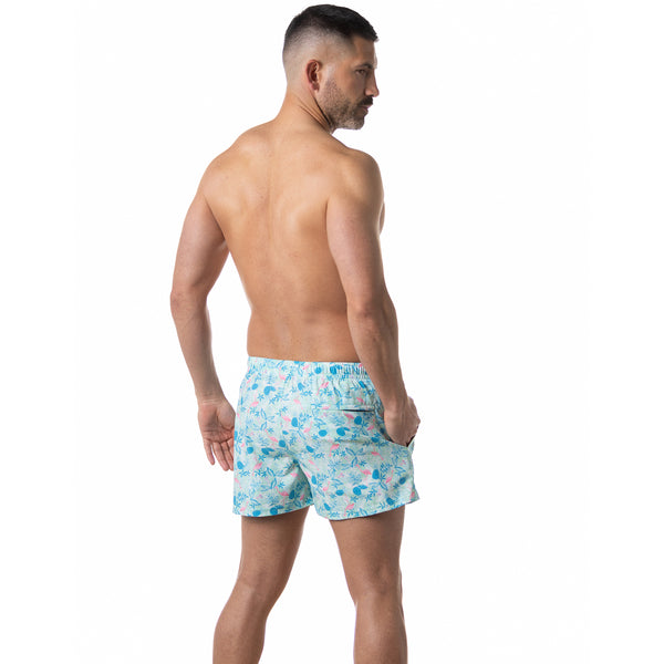 Compression Lined 3" Swim Trunks - Miami Palms