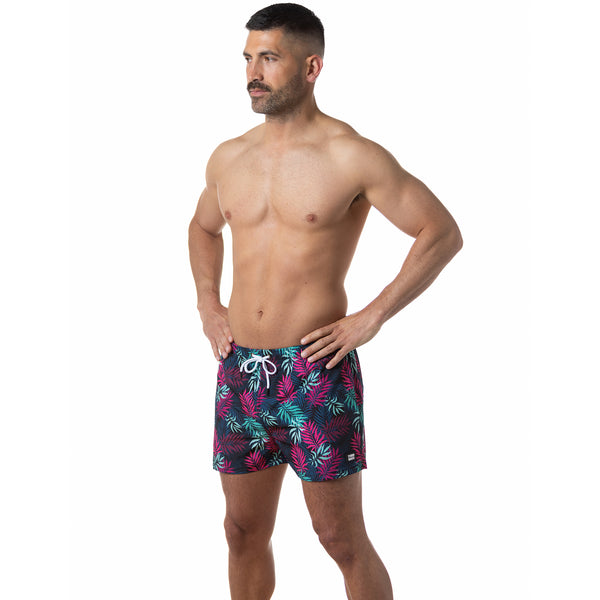 Compression Lined 3" Swim Trunks - Hawaiian Tropix