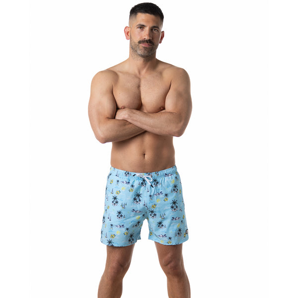 Compression Lined 5" Swim Trunks - Coastal Vibes