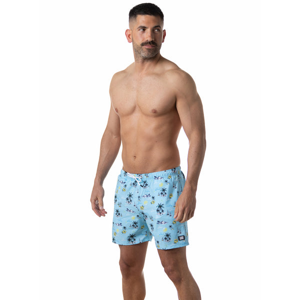 Compression Lined 5" Swim Trunks - Coastal Vibes