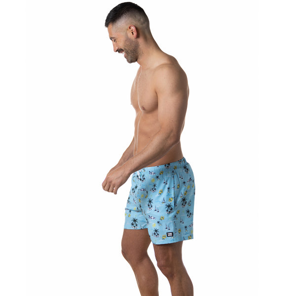 Compression Lined 5" Swim Trunks - Coastal Vibes