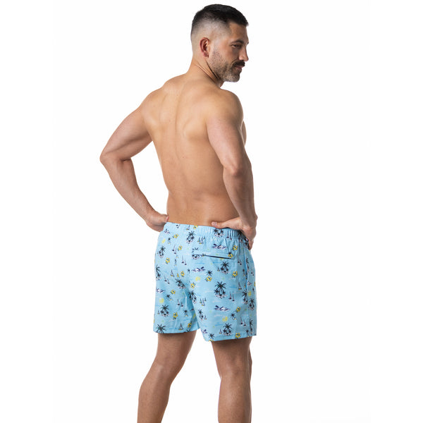 Compression Lined 5" Swim Trunks - Coastal Vibes