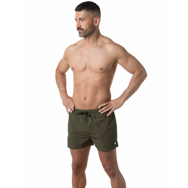 Compression Lined 3" Swim Trunks - Olive