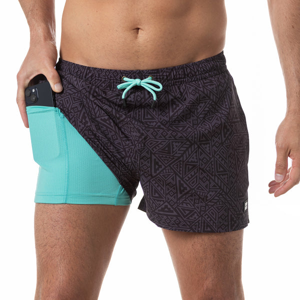 Compression Lined 3" Swim Trunks - Tribe Quest