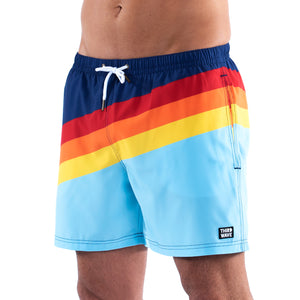 Third Wave Swim Trunks with Compression Liner - Men's Premium 5 Inch Inseam  Quick Dry Swim Shorts for Beach and Swimming (Tribe XS Comp)