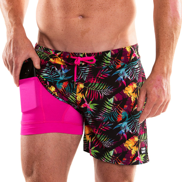 Compression Lined 5" Swim Trunks - Paradise