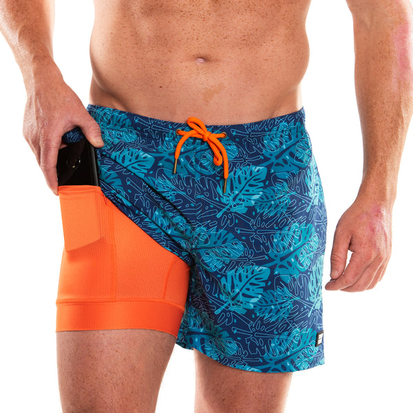 Compression Lined 5" Swim Trunks - Blue Lagoon